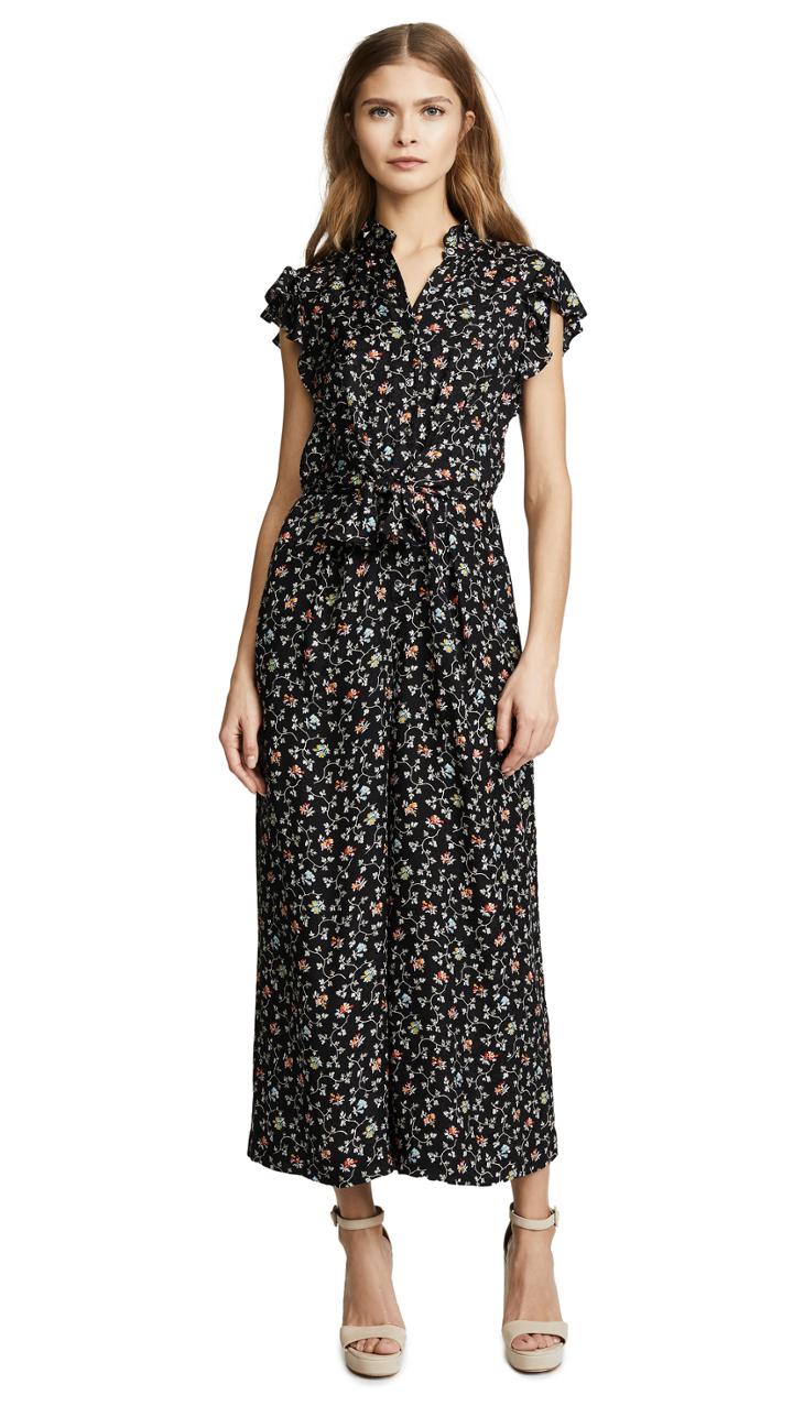 Rebecca Taylor Short Sleeve Vine Ruffle Top