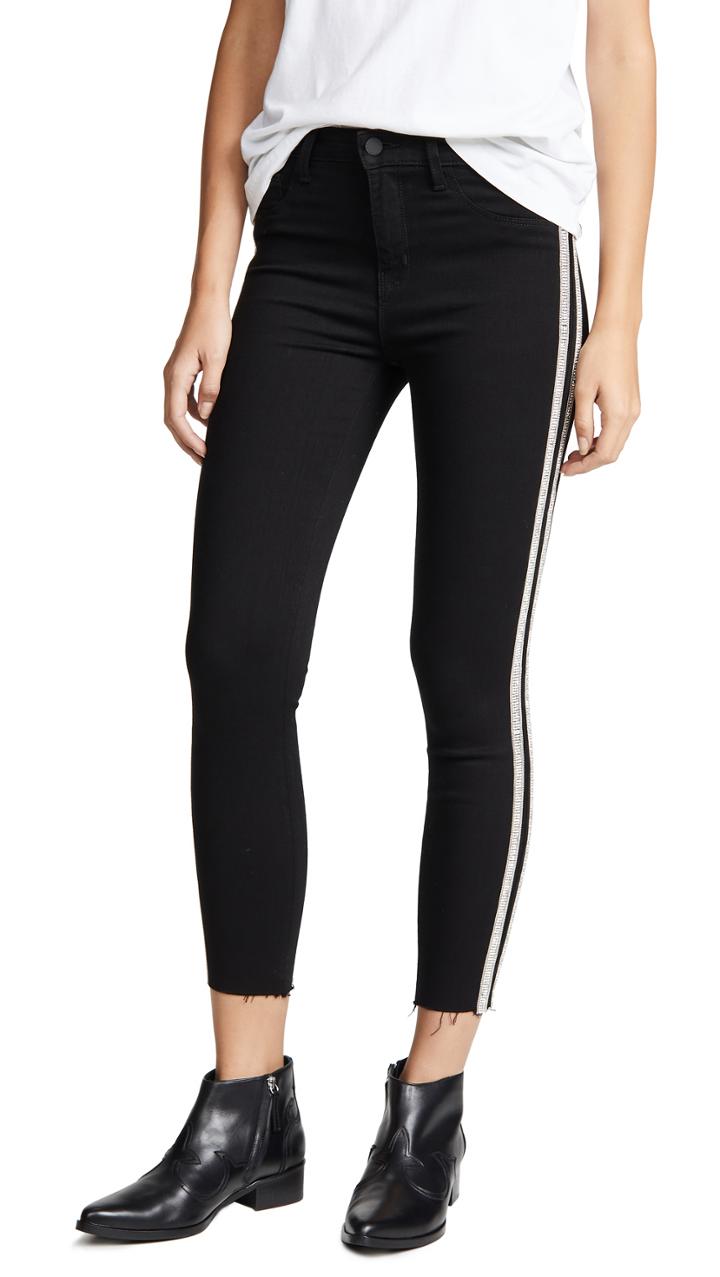 L Agence Margot Sequin Stripe Jeans