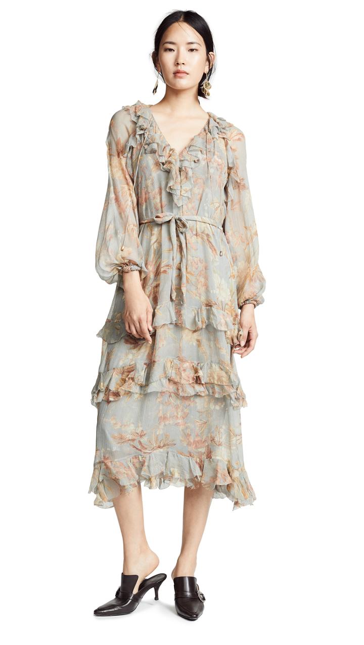 Zimmermann Unbridled Cascade Midi Dress