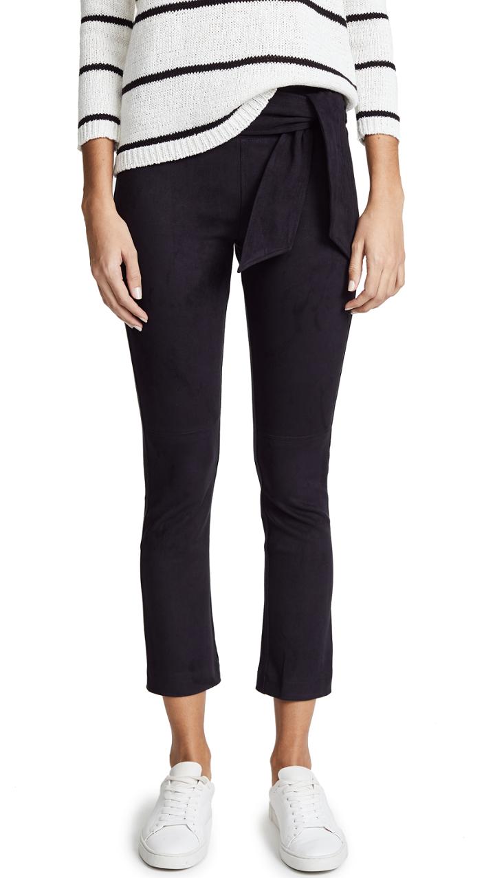 David Lerner Waist Tie Straight Leg Skimmer Pants