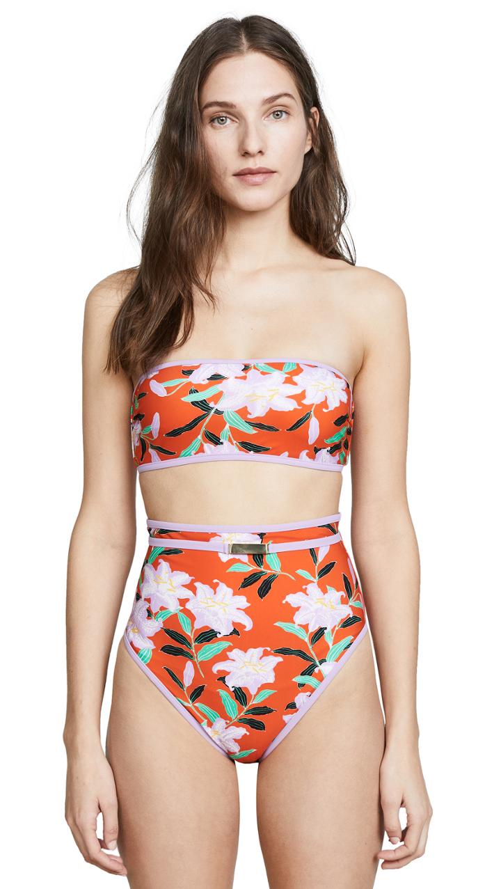 Diane Von Furstenberg Straight Bandeau Bikini Top