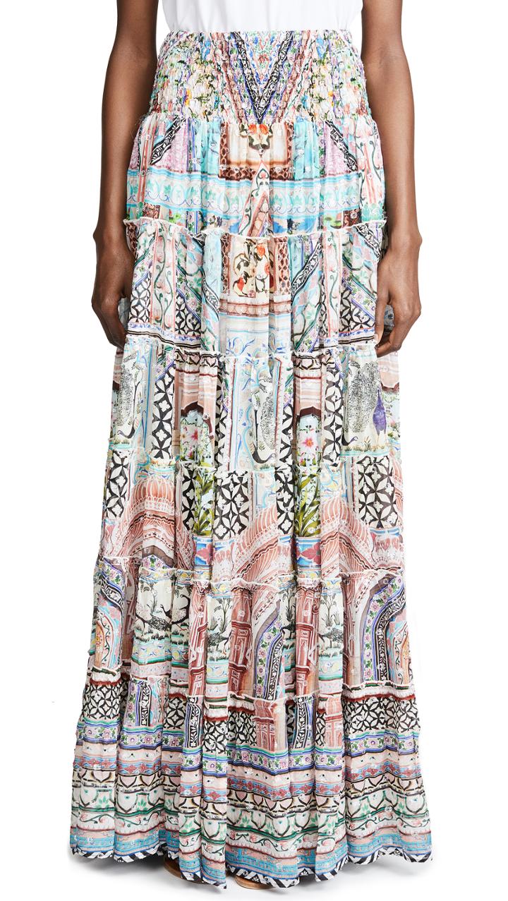 Camilla Lady Lake Tiered Hem Maxi Skirt
