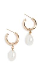 Loren Stewart 10k Teardrop Cultured Pearl Huggie Earrings