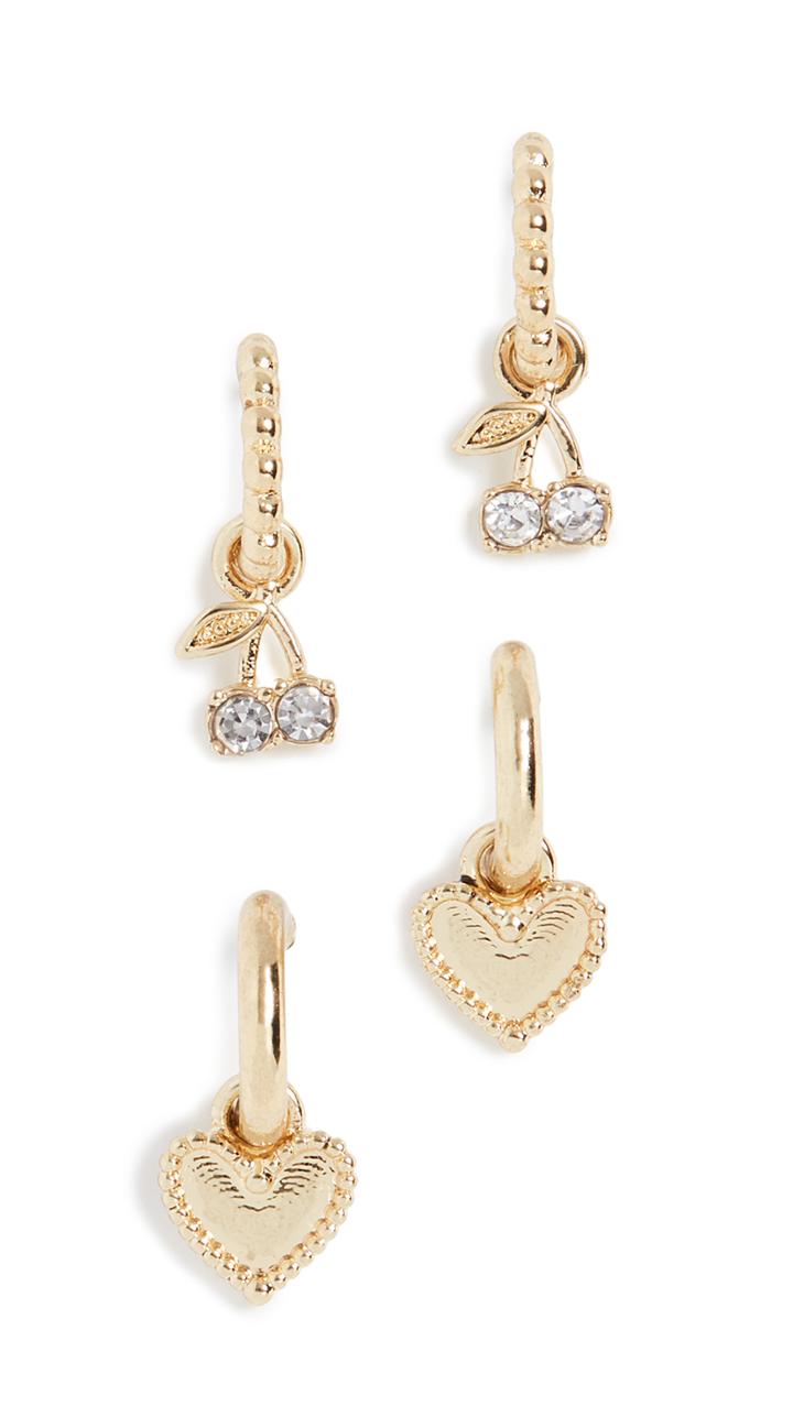 Luv Aj The Cherry And Heart Studded Earrings