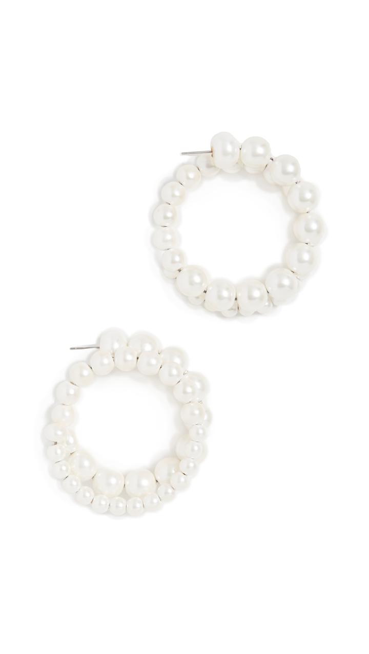 Diana Broussard Pearl Medium Loop Earrings