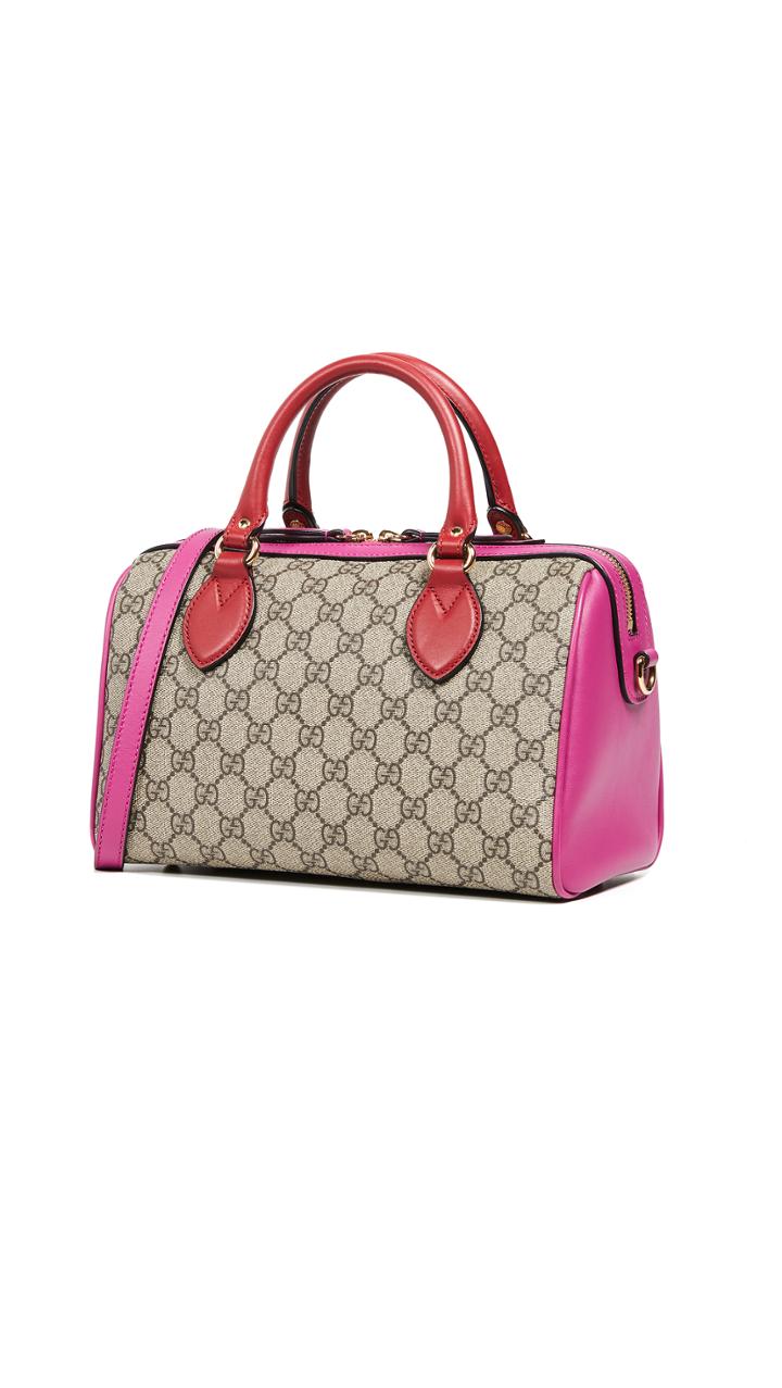 What Goes Around Comes Around Gucci Mink Zucca Small Boston Bag