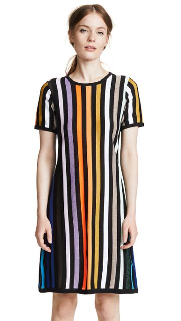 Replica Los Angeles Tee Shirt Dress With Instarsia Stripes