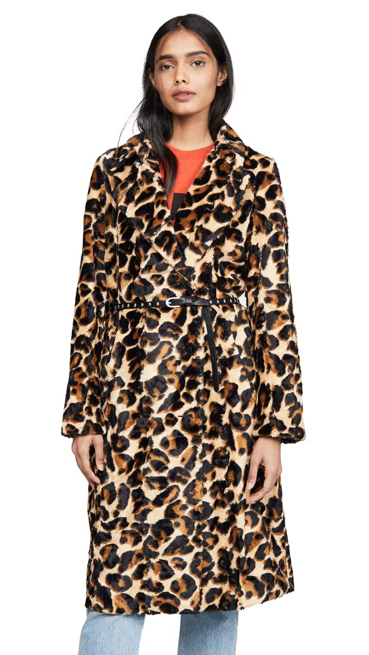 Scotch Soda Maison Scotch Faux Fur Trench Coat