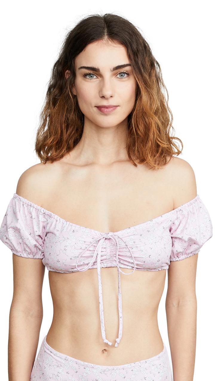 Loveshackfancy Luella Bikini Top
