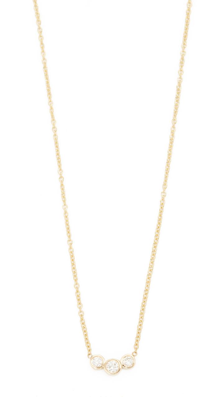 Zoe Chicco 14k Gold Diamond Bezel Necklace