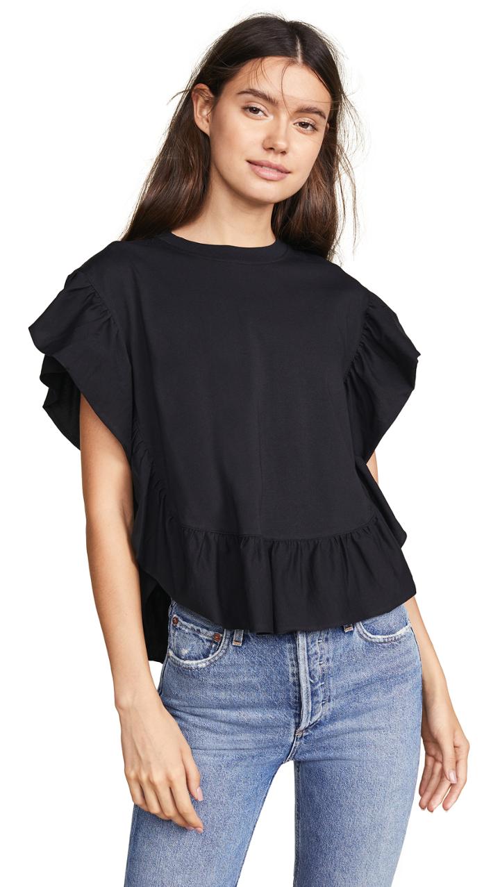 See By Chloe Ruffle Hem Tee