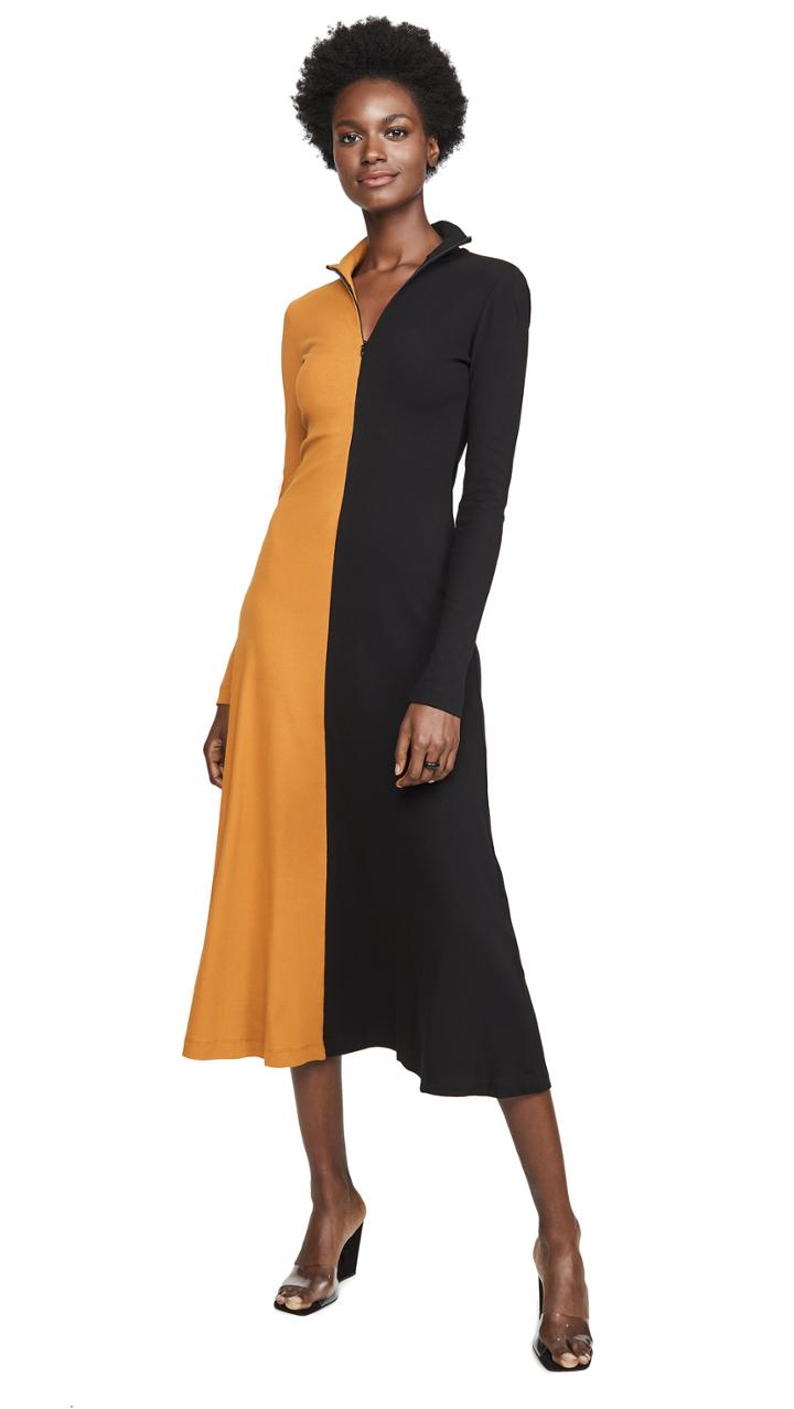 Rosetta Getty Long Sleeve Turtleneck Dress