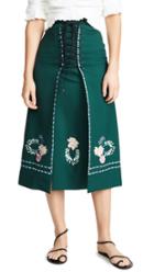 Vilshenko Ginny Embroidered Lace Up Skirt