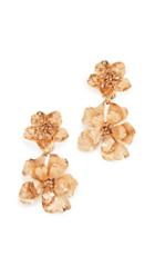 Oscar De La Renta Classic Flower Drop Earrings