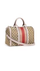 What Goes Around Comes Around Gucci Pink Canvas Web Boston