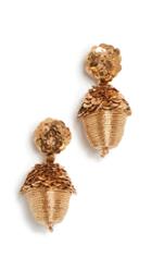 Oscar De La Renta Beated Drop Acron Earrings
