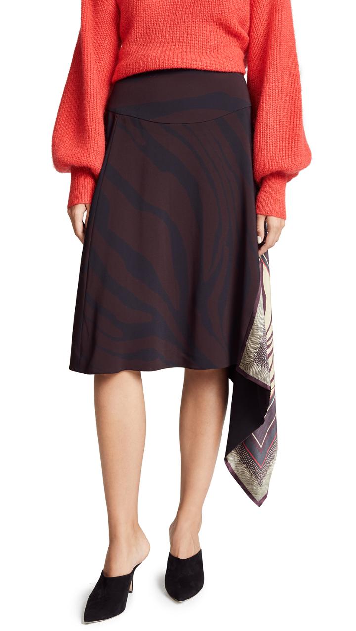Roberto Cavalli Scarf Midi Skirt