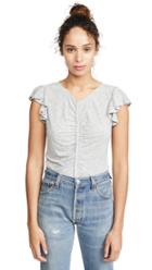 Rebecca Taylor Sleeveless Ruched Jersey Tee