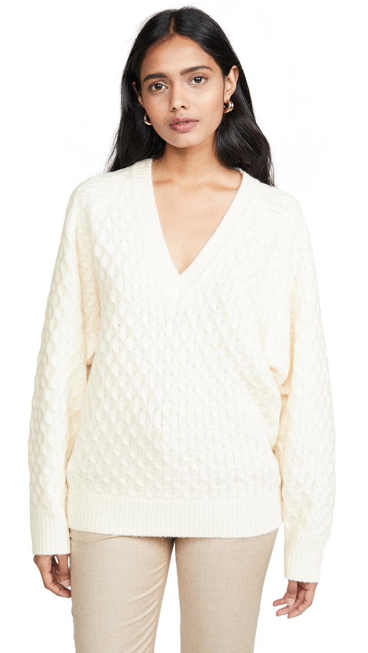 Jason Wu Wool Blend V Neck Sweater