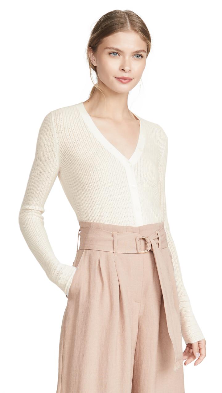 Tse Cashmere Pointelle Henley Sweater