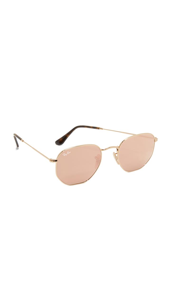 Ray Ban Rb3548n Hexagonal Mirrored Sunglasses