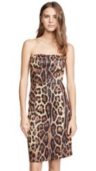 Sprwmn Strapless Leopard Dress