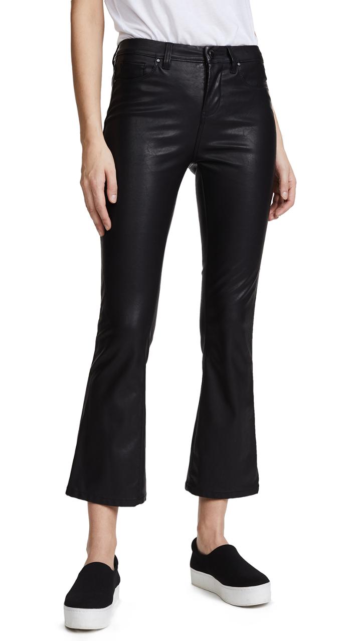 Blank Denim Vegan Leather Crop Kick Flare Pants