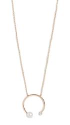 Zoe Chicco 14k Gold Freshwater Cultured Pearl Open Circle Necklace