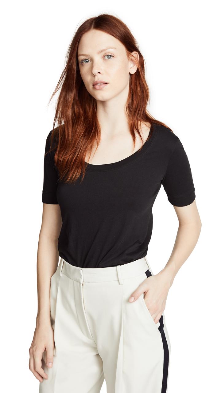 Adam Lippes Pima Cotton Scoop Tee