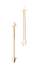 Established 14k Gold Long Double Arrow Stud Earrings
