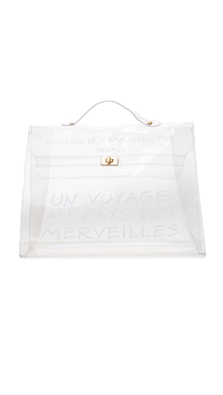 What Goes Around Comes Around Vinyl Hermes Kelly Bag Previously Owned 