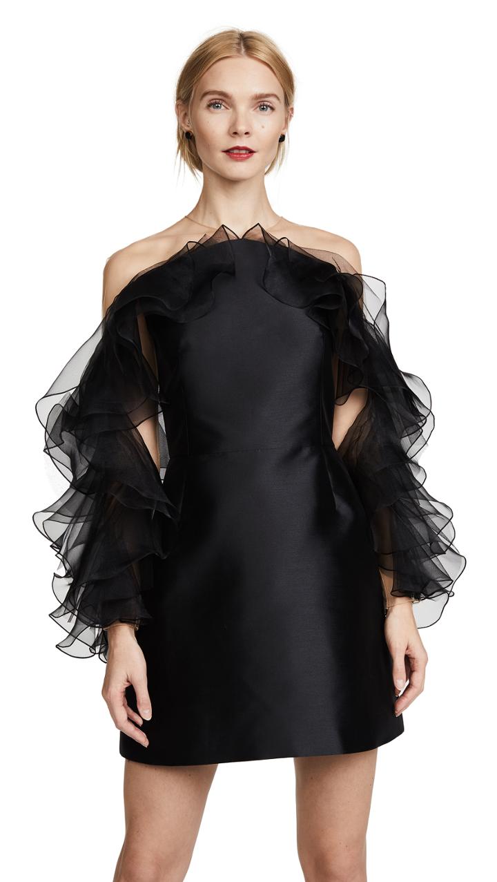 Marchesa Illusion Halter Cocktail In Mikado