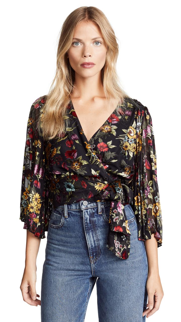 Alice Olivia Bray Wrap Blouse