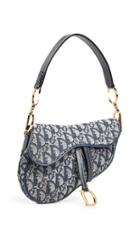 What Goes Around Comes Around Dior Navy Trotter Small Saddle Bag
