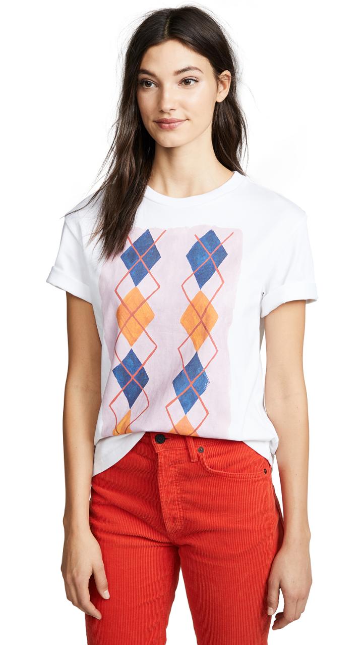 Pringle Of Scotland Printed Argyle T Shirt