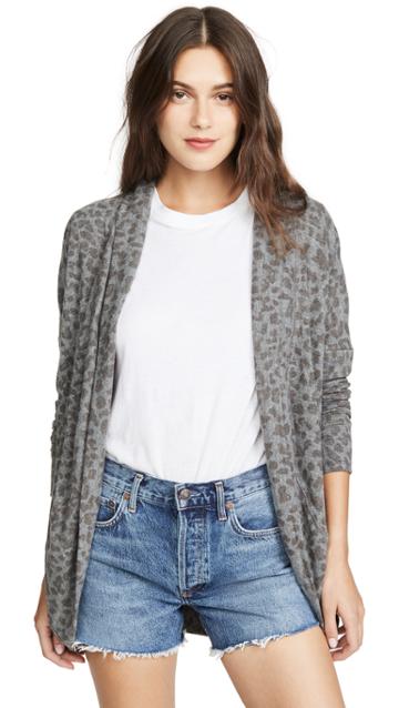 Sundry Leopard Print Cardigan