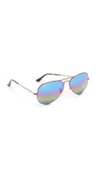 Ray Ban Rb3025 Rainbow Mirrored Aviator Sunglasses