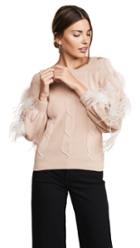 Adeam Cashmere Sweater With Feather Trim