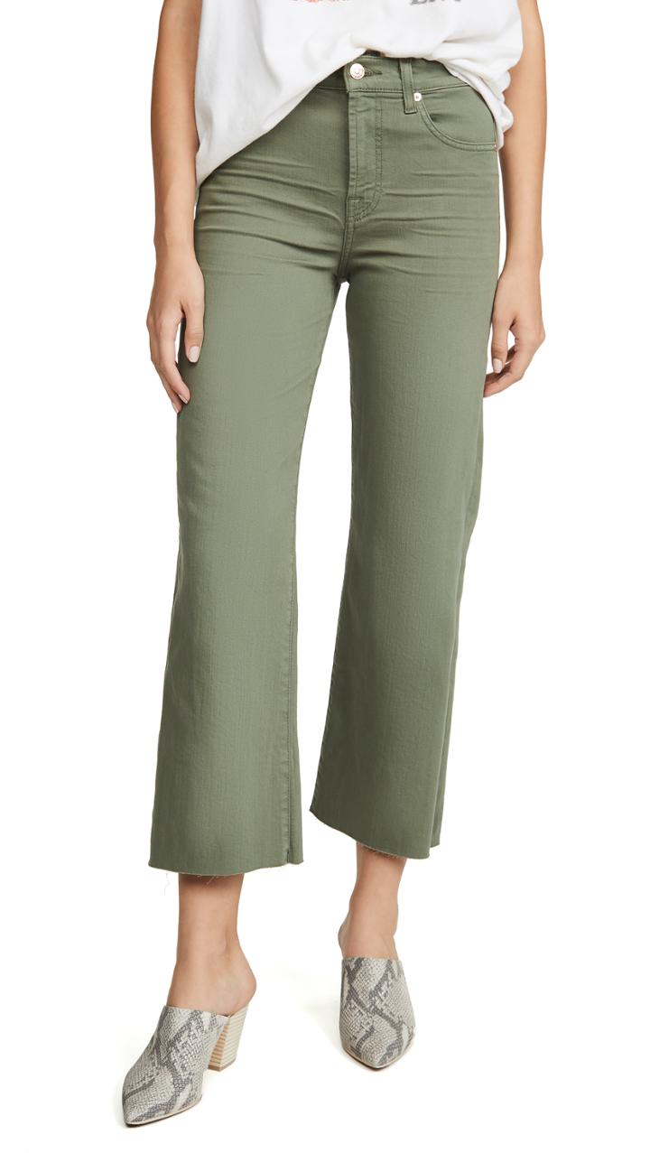 7 For All Mankind Cropped Alexa Jeans With Cutoff Hem
