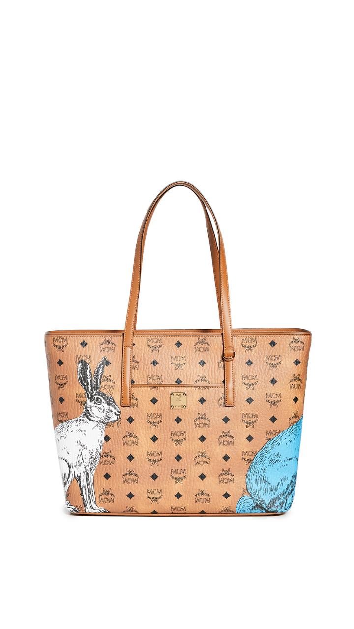 Mcm Anya Hide And Seek Rabbit Medium Shopper