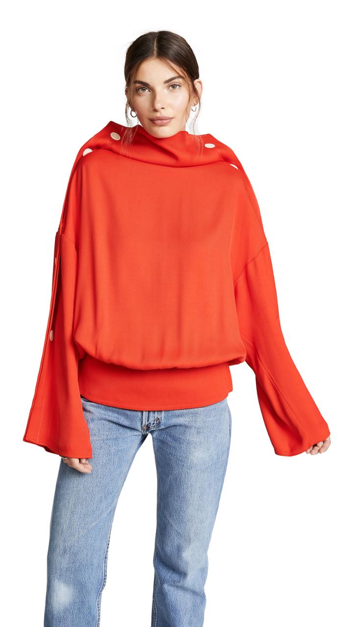 A W A K E Faux Breakaway Button Top