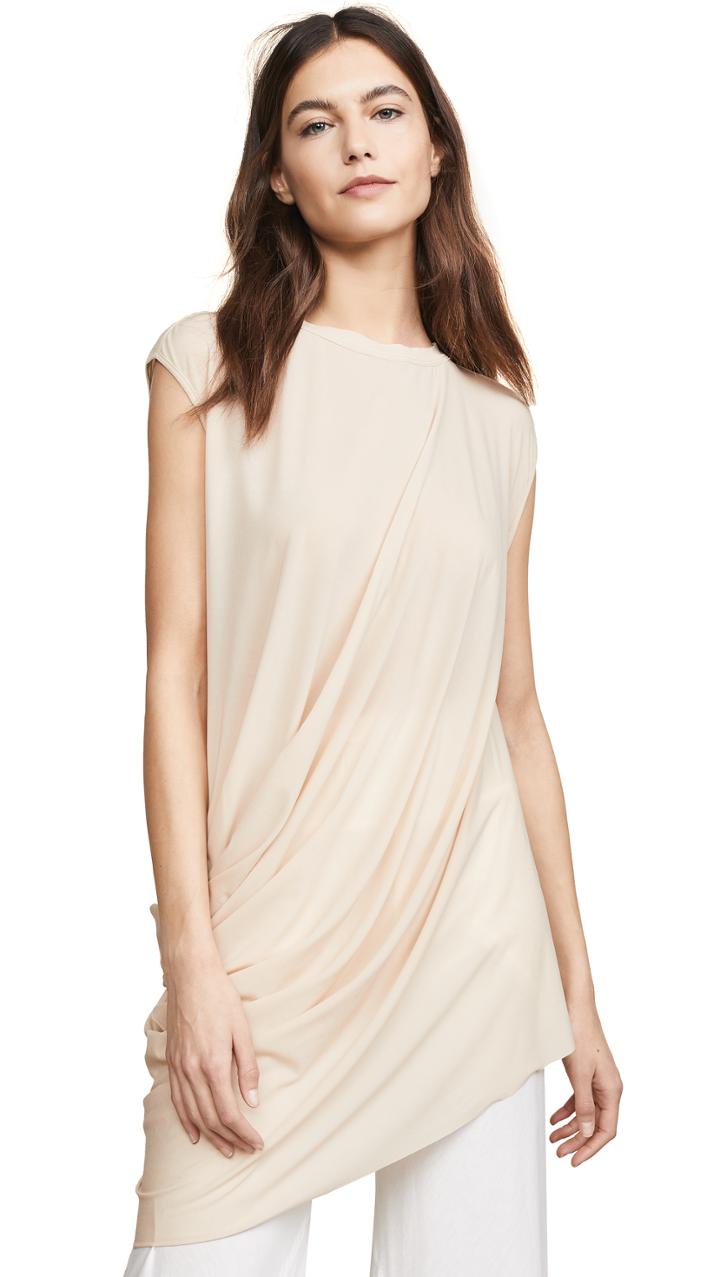 Rick Owens Lilies Cap Sleeve Asymmetric Top