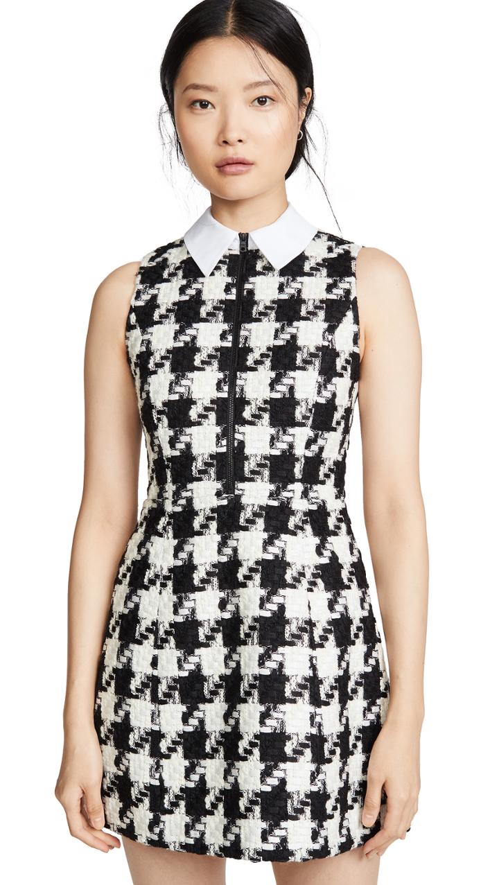 Alice Olivia Ellis Gathered Zip Front Dress