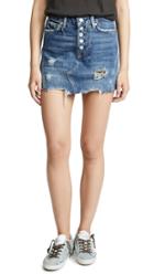 Free People Patched Denim Miniskirt