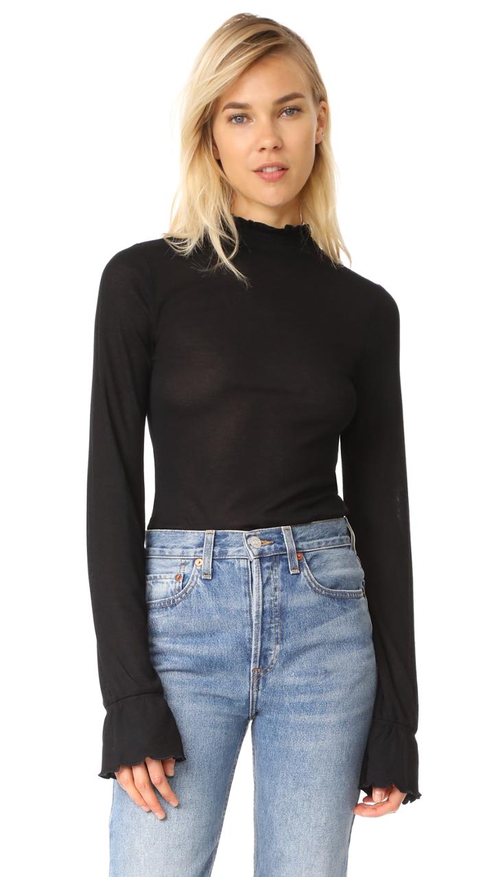 Free People Out Of Sight Mock Neck Top