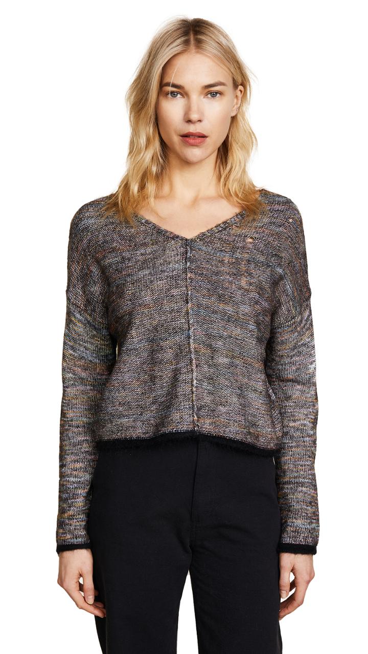 Raquel Allegra Square V Neck Sweater