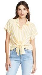 7 For All Mankind Cap Sleeve Tie Front Top