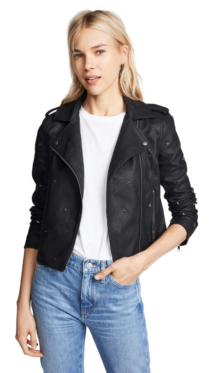 Cupcakes And Cashmere Haze Vegan Leather Moto Jacket