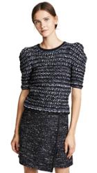 Adam Lippes Tweed Puff Sleeve Sweater