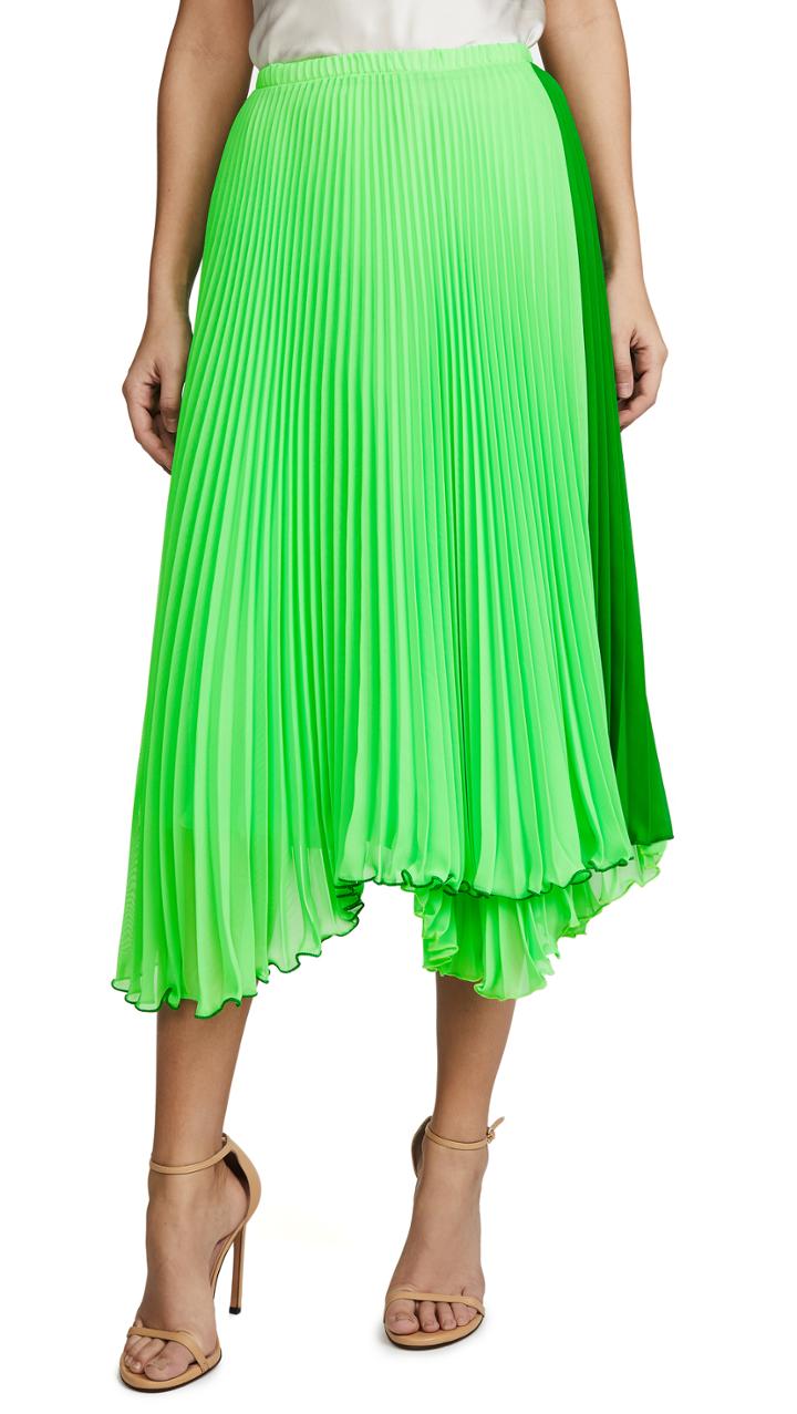 Loyd Ford Two Tone Pleated Skirt